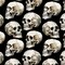 Painted Skulls Black Silky Premium Fleece Fabric | By the Yard